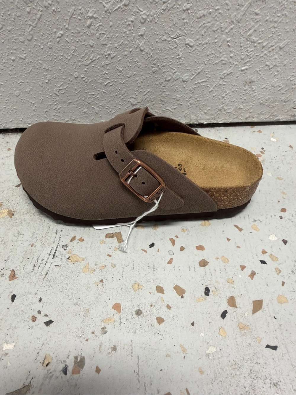 Kids Brown Slip-On Clog with Adjustable Buckle narrows unisex 26-34 sizes